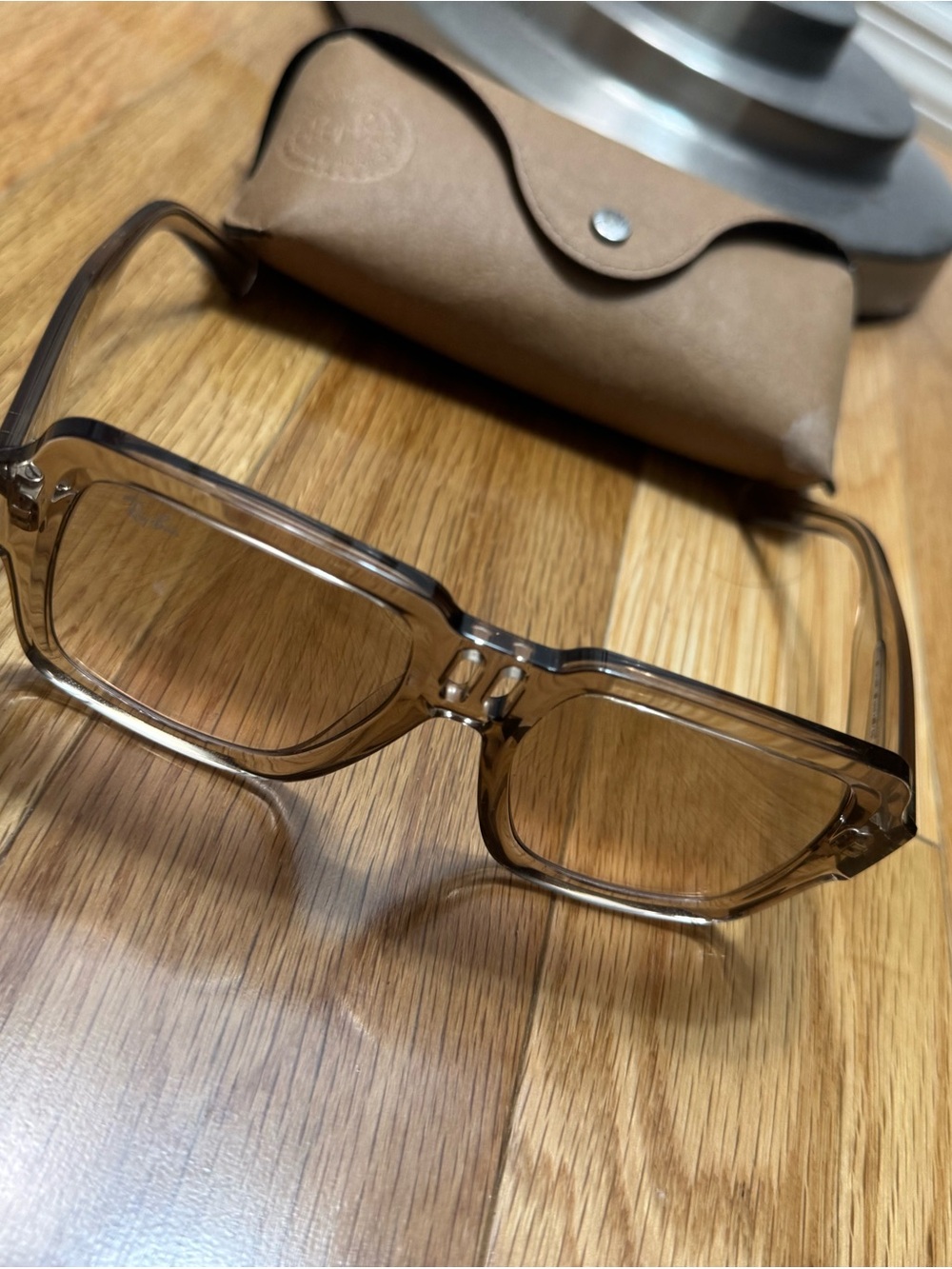 Ray-Ban Brown Transparent Square Sunglasses